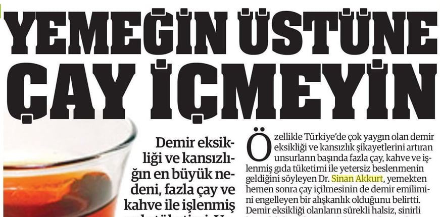 yemegin-ustune-cay-icmeyin - Dr. Sinan Akkurt