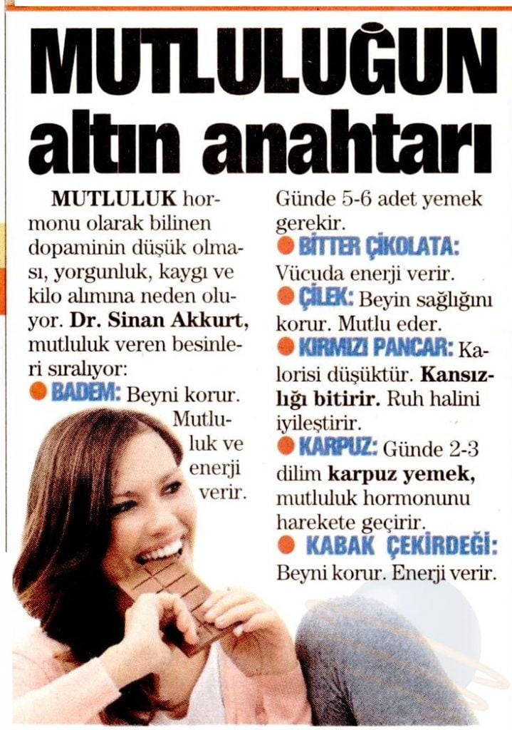 Takvim - 8.8.19 - Dr. Sinan Akkurt Mutluluğun altın anahtarı