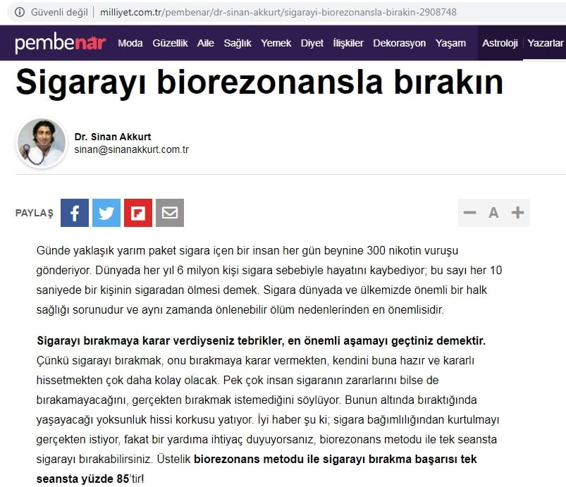 milliyet.com.tr - 5.12.19 - Dr. Sinan Akkurt
