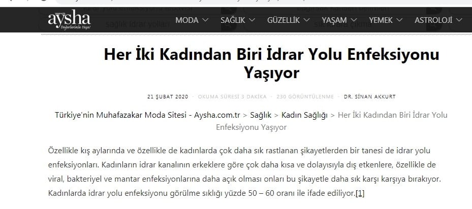 1 aysha.com.tr - 21.2.20 (002) - Dr. Sinan Akkurt idrar yolu enfeksiyonu