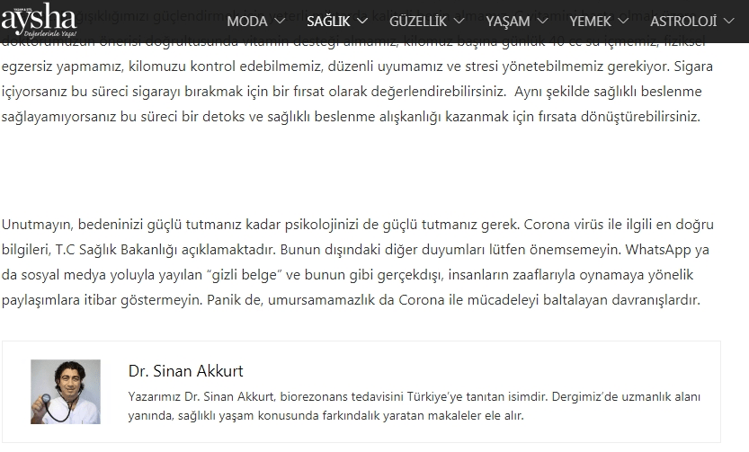 HEM BEDENİNİ HEM DE PSİKOLOJİNİ CORONA’DAN KORU - Dr. Sinan Akkurt
