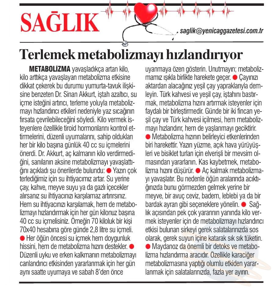 Yeni Cag - 16.7.20 - Dr. Sinan Akkurt